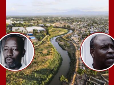 Vue de la Rivière Massacre, avec le Codevi à gauche et une extension de la ville de Ouanaminthe (quartier Village Verrière) à droite. | © Pierre Michel Jean/AyiboPost